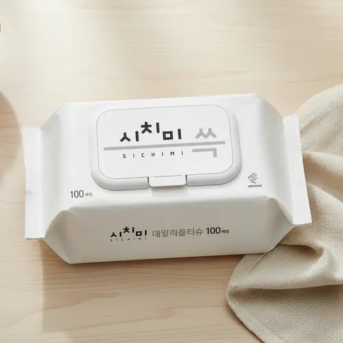 50평량 데일리 EWG그린등급 도톰한 엠보싱 물티슈 100매 x 10팩